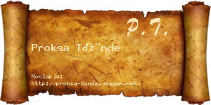 Proksa Tünde névjegykártya