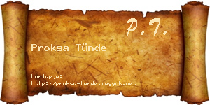 Proksa Tünde névjegykártya